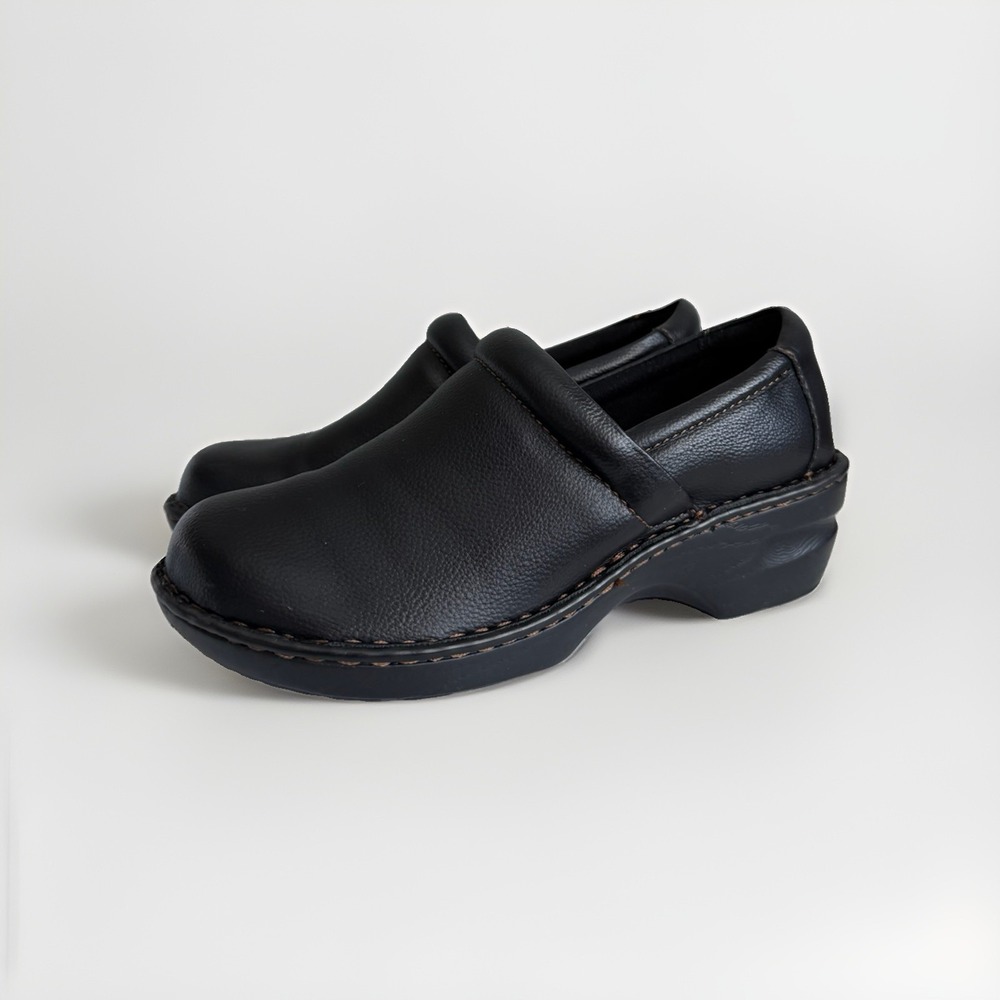 b.o.c. black slip on clogs women's US 10 wide